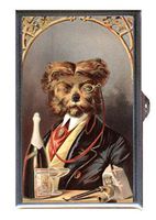 Dog Drinks Champagne Vintage Illustration Decorative Pill Box