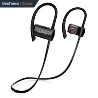Bluetooth Headphones, Wireless Earbuds Bluetooth 4.1 with Microphone Sport Stereo Headset,IPX7 Waterproof Earphones,Premium Sound with Bass, Noise Cancelling, for Gym Running Workout (Black)