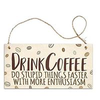 Zippem 12 Kinds of Coffee Signs Wooden Hanging Board Plaques Gift Coffee Bar Decoration Ornaments