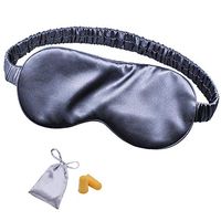 Silk Sleep Mask Eye Mask Blindfold with Double Layer Silk Filling and Elastic Strap for Full Night's Sleep, Travel and Nap, Bonus Free Luxury Bag and Ear Plugs by OLESILK (Charcoal)