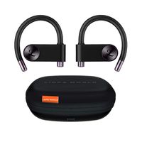 Sports Wireless Earbuds L Linpa World T3 Bluetooth 5.0 Headphones True Wireless Earphones with Microphone Stereo Bass Sound Waterproof Headset 20 Hours Playtime for Gym Workout Running-Black (Black)