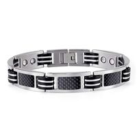 CAMORNY Titanium Magnet Bracelet Carbon Fiber Bracelet Titanium Magnetic Therapy Bracelet Mens Ladies Black Magnet Bracelet for Pain Relief Fatigue Limb Pain