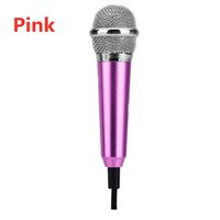 Laser man-Mini Microphone with Omnidirectional Stereo Mic for Voice Recording,Chatting and Singing on Apple Phone,Android (Pink)