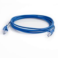 C2G 01072 1ft Cat6 Snagless Unshielded (UTP) Slim Network Patch Cable - Blue - Slim Category 6 for Network Device - RJ-45 Male - RJ-45 Male - 1ft - Blue