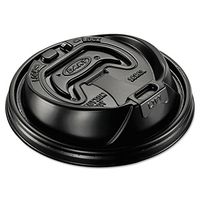 Dart Black Plastic Reclosable Lids, For 12-16 Oz. Cups, Black, Box Of 1,000