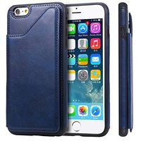 NEXCURIO Leather Silicone Case for iPhone 6S Plus / 6 Plus, Shockproof Anti-Scratch Shock Absorption Protective Cover Case for Apple iPhone 6SPlus / 6Plus - NEKTU130008 Blue