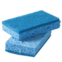 Cleaning Heavy Duty Scrub sponge, CLEAN&CHEER No Scratch Multi Use Heavy Duty Reusable Generic Dish Kitchen Scrubber Blue(1 Pack 2CT.)