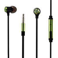 Reiko Bass in Ear Headphones with Mic in Green Wired Headset for Universal - Grey