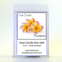 Vase Candle 2 Plumeria Melts | 2.8 oz Premium Highly Scented Soy Paraffin Wax Tarts | 50 Hours
