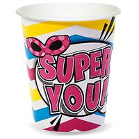 BirthdayExpress Superhero Girl Party Supplies - 9 oz. Paper Cups