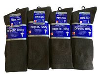 J&J 3, 6, or 12 Pairs Diabetic CREW circulatory Socks Health Men’s Cotton ALL SIZE (Brwon 12Pack, 10-13)