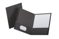 Oxford Linen Finish Two-Pocket Folders, Gray, Letter Size, 25 per Box