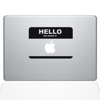 The Decal Guru Name Tag MacBook Decal Vinyl Sticker - 13" MacBook Pro (2015 & Older) - Black (1135-MAC-13P-BLA)