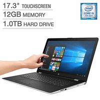 Hp 17.3Inch Touchscreen Laptop: i5-7200u, 12GB Memory, 1TB Hard Drive, DVDRW, Backlit keyboard, 802.11b/g/n/ac, Bluetooth 4.2
