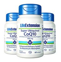 Life Extension Super Ubiquinol CoQ10 with Enhanced Mitochondrial Support 100 mg, 60 softgels (Multi-Pack)