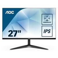 AOC 27B1H 27" Full HD 1920x1080 Monitor, 3-Sided Frameless, IPS Panel, HDMI/VGA, Flicker-free