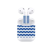 Vinyl Skin Decal for Airpods Bluetooth Earphone Case Protective Sticker Wrap Cover Skins-White Polyline in Blue