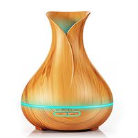 KEJIAHE Essential Oil Diffuser, 400ml Wood Grain Aromatherapy Diffuser Ultrasonic Cool Mist Humidifier with Color LED Lights Changing and Waterless Auto Shut-Off for Bedroom Office Home Baby Room Yoga