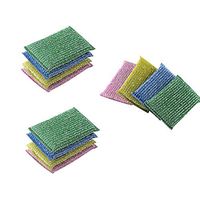 Miao Jie Scouring Pad - 3 Packs 12 Counts Scrubbing Sponges - Double Side Metallic Surface Scrubber for Kitchen and Bathroom Cleaning Dish Sponge for Dishes Pots Pans Utensils, in Assorted Color