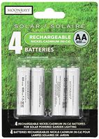 Moonrays OCYLUP-AB7 97125 Rechargeable AA Batteries for Solar-Powered Lights (4-Piece Value Pack), 4 Pack