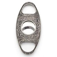 Smokelife Carving Vintage Design Hole Dia 24mm Silver Color Metal Cigar Cutter Guillotine,A