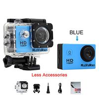 NUOYAREN Action Camera 1080P 12MP Sports Camera Full HD 2.0 Inch Action Cam 30m/98ft Underwater Waterproof Camera with Mounting Accessories Kit (Blue-Less)