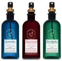 Bath and Body Works 3 Pack Aromatherapy 5-in-1 Essential Oil Mist 5.3 Oz. Peppermint, Lavender & Eucalyptus.