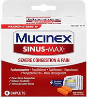 Mucinex Sinus-Max - Severe Congestion Relief 8 ct. (4 sachets) (Pack of 5)