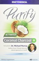 Enzymedica, Purify Activated Charcoal, Enzyme Supplement to Reduce Occasional Gas, Indigestion and Gentle Cleansing with Ginger Extract and Alpha Galactosidase, 60 capsules (60 servings)