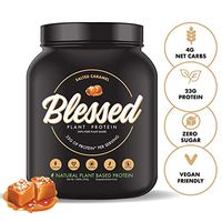 BLESSED Plant Based Protein Powder – 23 Grams, All Natural Vegan Protein, 1 Pound, 15 Servings (Salted Caramel)