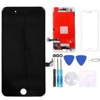 for iPhone 8 Plus Screen Replacement Black 5.5 inch - 3D Touch LCD Display & Touch Screen Digitizer Frame Assembly Set with Repair Tool Kit + Free Screen Protector