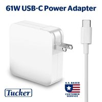 Tucker TM 61W USB C Charger for MacBook Pro 13 inch 2016, 2017, iPad Pro 2018, Thunderbolt 3 Ports USB C Power Adapter & Power Delivery Supply for Any Type C Laptop, Tablet, Cellphone