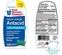 Good Neighbor Pharmacy Antacid Regular Strength (Compare to Tums Regular Strength Active Ingredient)