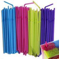 Disposable Drinking Straws - Flexible Neon Colored Bendy Plastic Straw - Colorful Party Fun Straws - Bulk Pack - Kid Friendly - BPA Free - 450 Count By MontoPack.