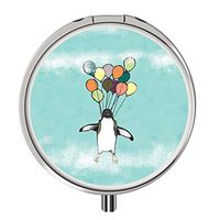 Pill Cases Metal,Custom Round Medecine Case Medecine Bottle Mini Travel Pill Vitamin Decorative Box Case Holder