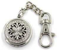 Aromatherapy Essential Oil Diffuser Perfume Floating Charm Magnetic Closure Locket Pendant Key Ring Keychain with Clip Hook Hung on Handbag Backpack Comes with 6 Color Refill Pads (crystal -11)