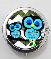 BlackKey Owl Animal 3-Compartment Decorative Pocket Gift Box Case Organizer for Pill, Color 1 -1892