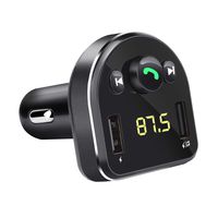 Car USB Charger FM Transmitter Blue-tooth Wireless Handsfree Radio Adapter LCD MP3 Player (Silver)