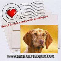 Michael Steddum Vizsla Oil, Note Card Set
