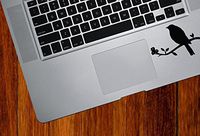 Bird on Branch - Design 1 - Trackpad / Keyboard - Vinyl Decal Copyright © Yadda-Yadda Design Co. (3"w x 2"h) (BLACK)