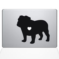 The Decal Guru I Love My Bulldog Decal Vinyl Sticker, 11" MacBook Air, Black (1485-MAC-11A-BLA)