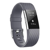 Smasy Replacement Bands Compatible with Fitbit Charge 2, Soft Silicone Adjustable Sport Wristbands Small Large (Gray, Large(6.7"-8.1"))