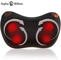 Sophia & William Massage Pillow Back Neck Shiatsu Massager with Heat Deep Tissue Kneading, Use at Home Office Car, Excellent Gift