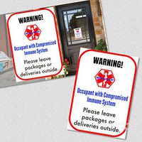 Compromised Immunity Medical Alert Safety Window Decal Set of 2