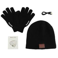 Winkeyes Beanie Headphones + Touchscreen Gloves, Washable Winter Knitted Wireless Music Headset Hat Mic Stereo Speaker Running, Skiing, Skating, Men Women