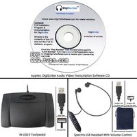 DigiScribe PC Transcription Kit: Foot Pedal, Headset and Software