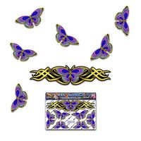 BUTTERFLY Gold Chrome Look Graphic Small ANIMAL Vinyl Window Bumper Car Sticker Decal For Laptop Caravans Trucks & Boats ST00021GD_SML - JAS Stickers