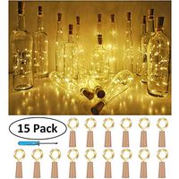 Xisheep Led Lamp, 15PCS Bottle Lights Cork Shape for 1M 10 LED Wine Bottle String Party Romantic LED Light Home Decorations, for Home DIY Day Yellow