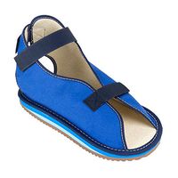 Ossur Canvas Rocker Bottom Post-Op Cast Shoe - Premium Quality, Maximum Protection with Contact Closure, Open Toe Sandal (Blue, Medium)