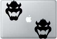 Bowser Face FlashDecals0515 Set Of Two (2x) , Decal , Sticker , Laptop , Ipad , Car , Truck
